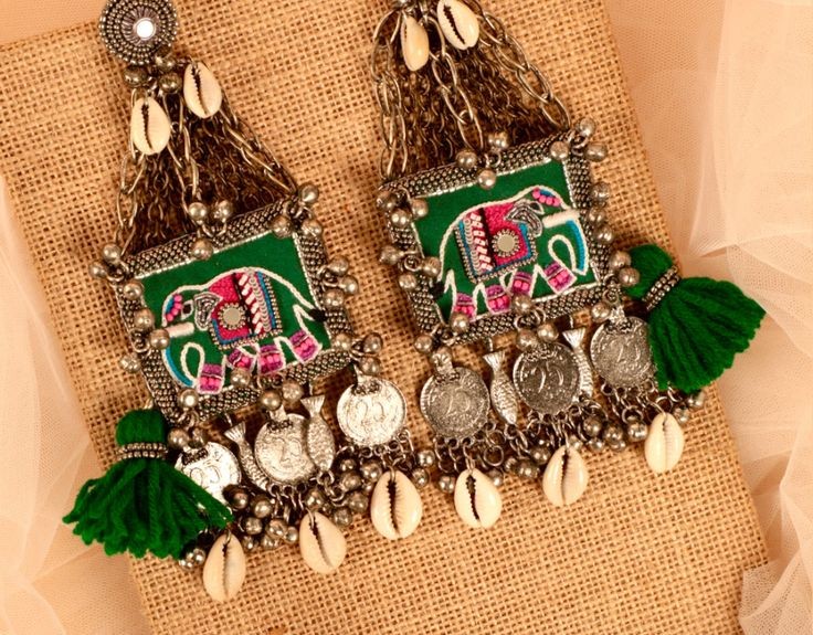 Elephant Boho Statement Earrings